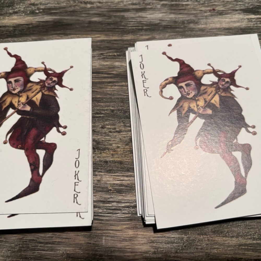 The Dark Night Trilogy Joker calling Cards with Jester Design